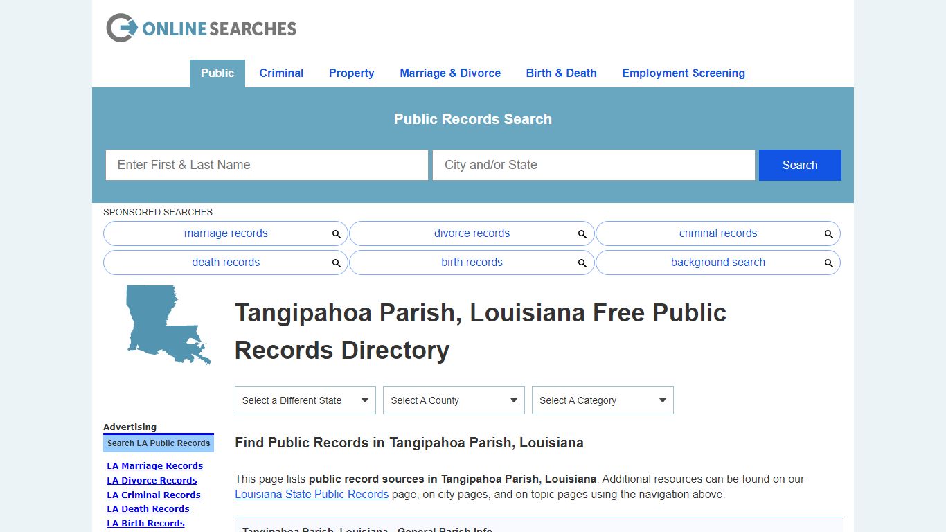 Tangipahoa Parish, Louisiana Public Records Directory