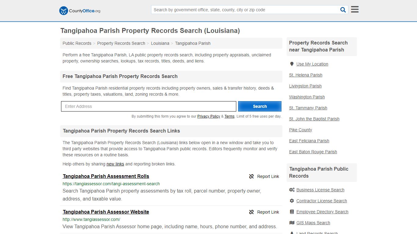 Tangipahoa Parish Property Records Search (Louisiana) - County Office